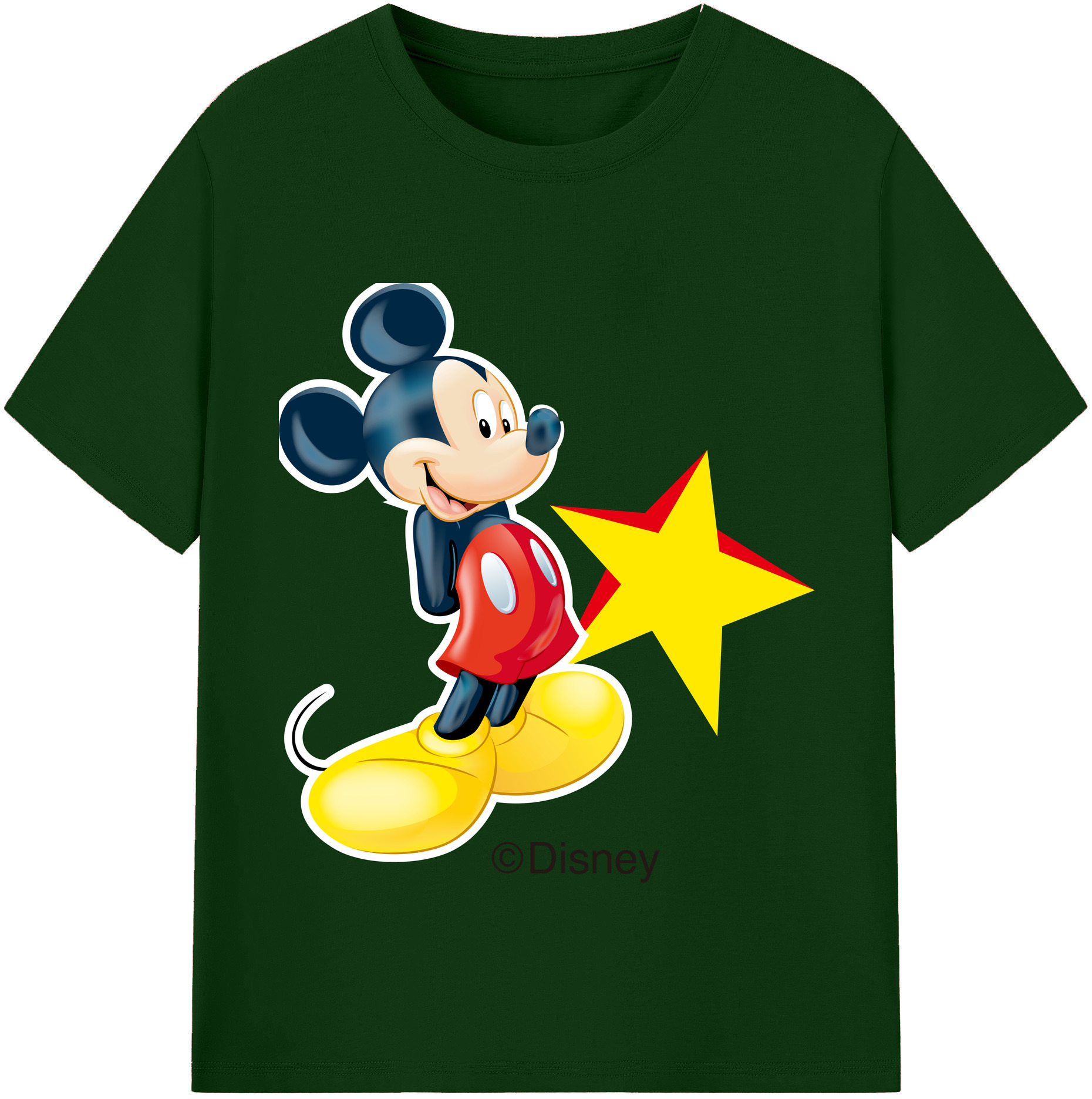 （画像用） ミッキーマウス Mickey Mouse 綿100％半袖Tシャツ（フロントプリント）